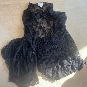 Tracy Reese black beaded shawl